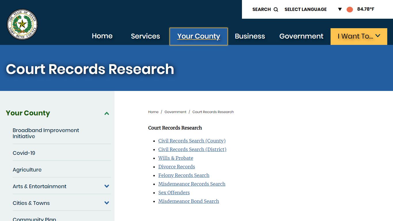 Court Records Research - Fort Bend County, TX